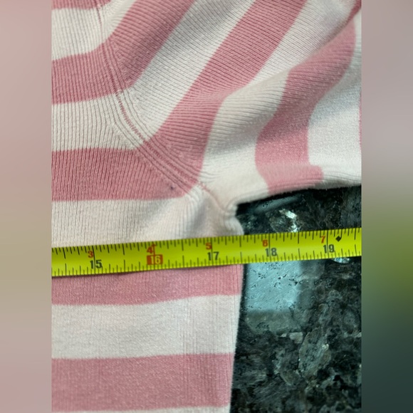 Vintage L.L Bean Dark & Light Pink Stripe Cotton Sweater Top Blouse Size Small S - Picture 10 of 12